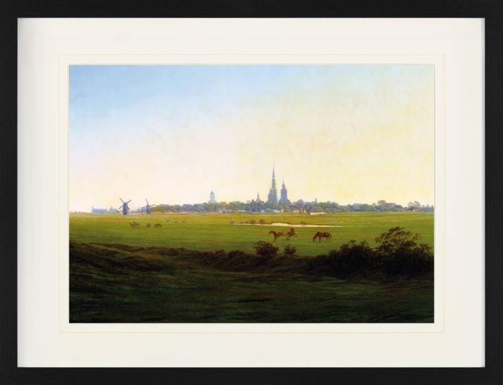 1art1 Caspar David Friedrich Poster Wiesen Bei Greifswald, 1822, Detail Gerahmtes Bild Mit Edlem Pas