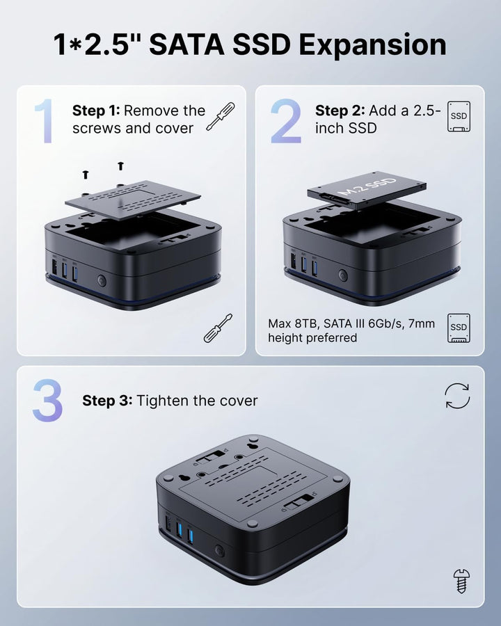 NiPoGi AK1PLUS Mini PC Windows 11 Ιntel Alder Lake-Ν N95(bis zu 3,4 GHz) 8GB DDR4 256GB SSD,Micro PC