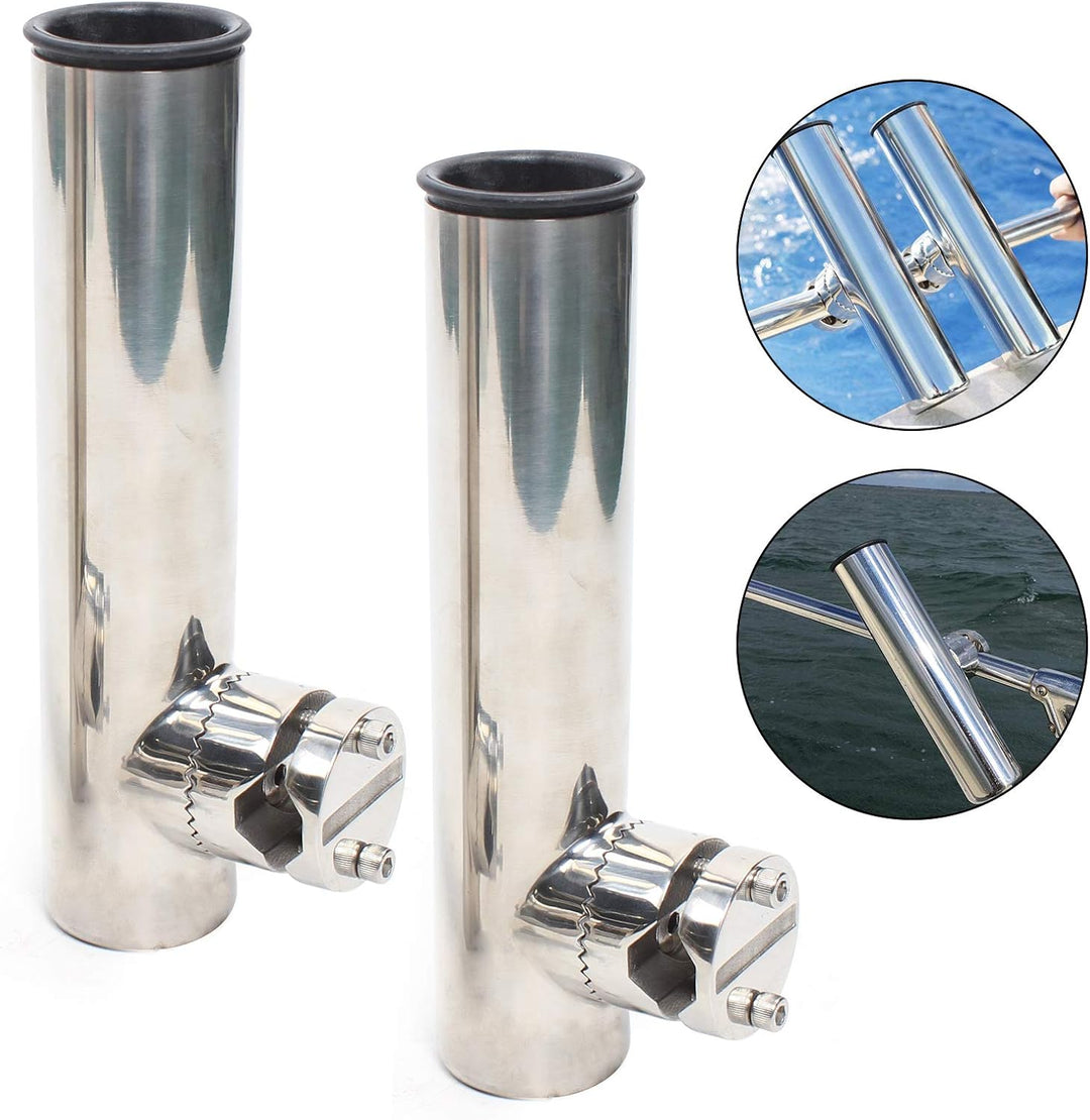 2 X Edelstahl Bootsrutenhalter, Angelrutenhalter Rutenhalter Edelstahl Angelrutenhalter, Rutenhalter