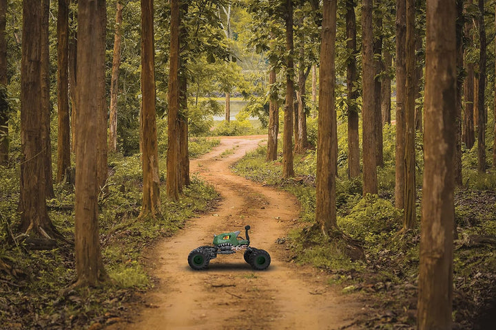 Lexibook, Crosslander Dino, Ferngesteuertes Dinosaurier-Auto, bis zu 10km/h, verrückte Stunts, Aufbä