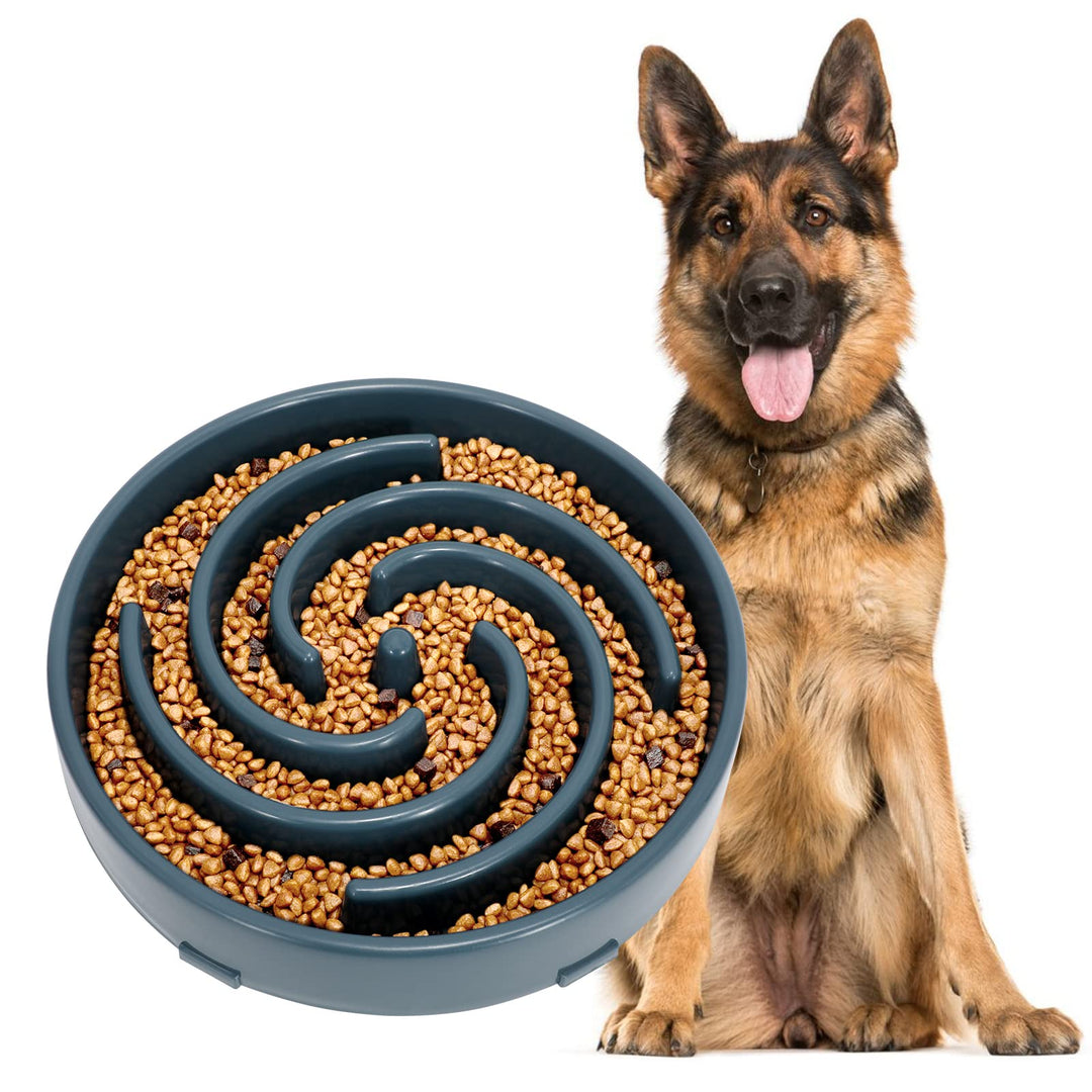 WERFORU Langsame Fütterung Hundenapf, Anti Schling Interaktiver Hundefutternapf, Tinte Blau, Blau