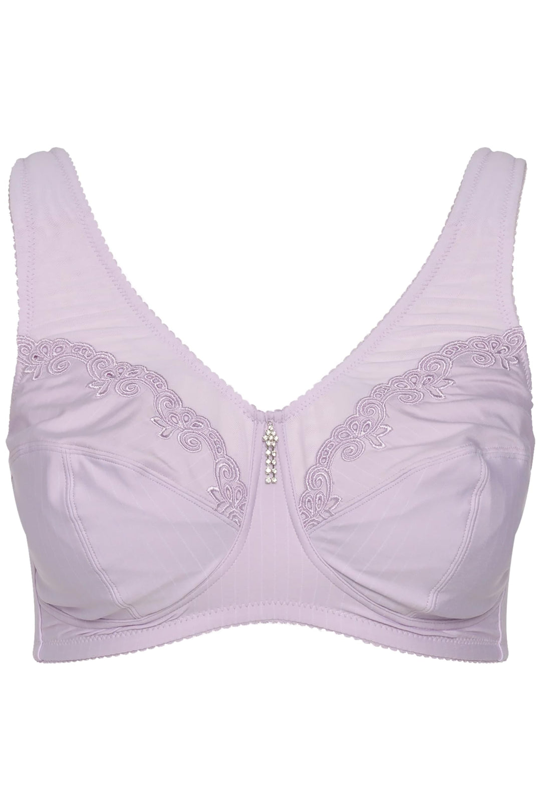 Ulla Popken Damen Entlastungs-BH, Ohne Bügel, Strassanhänger, Cup C - G Bra (1er Pack) 105C Mauve Pi