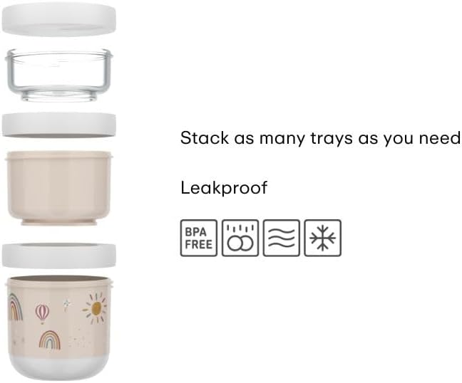 Mepal - Snackbox stapelbar 3-teilig Mio Little Dutch - Stapeln nach Bedarf - Mikrowellen- und Gefrie