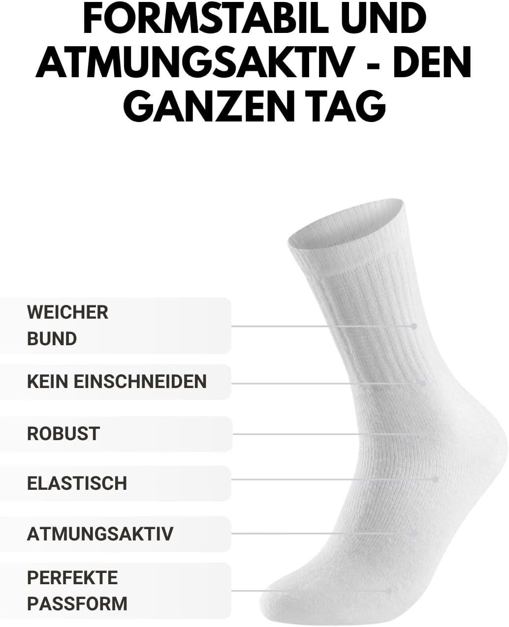 10 | 20 | 30 Paar Sportsocken Tennissocken Arbeitssocken Herren & Damen Socken Baumwolle 43-46 30 Pa