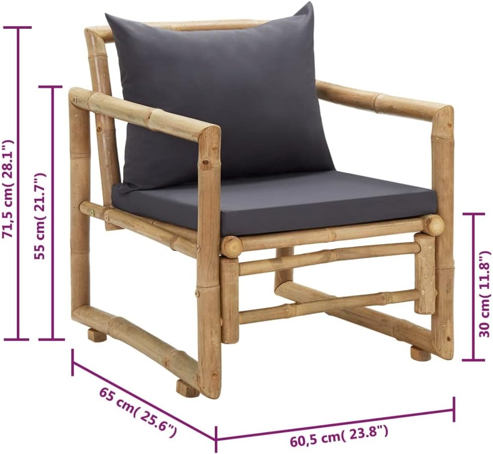 vidaXL 2X Gartenstuhl mit Kissen Gartensessel Gartenmöbel Stuhl Sessel Stühle Balkonstuhl Gartenstüh