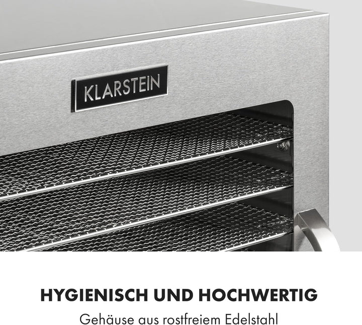 Klarstein Captain Jerky 110 Dörrautomat, 1000 W, Temperatur: 30-90 °C, 24-Stunden-Timer, BPA-frei, T