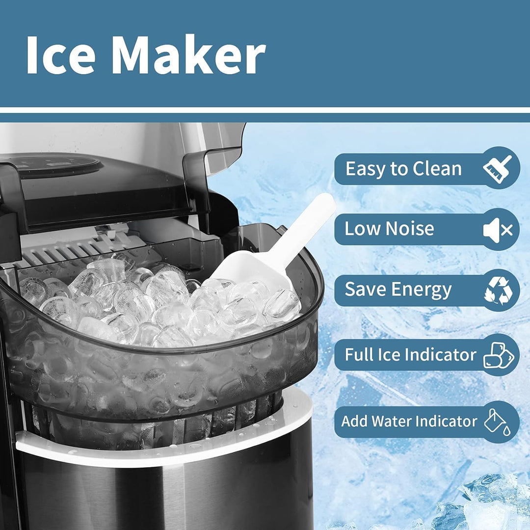 Eiswürfelmaschine Testsieger 12KG Eiswürfelbereiter Ice Maker 6 min Produktionszeit Ice Cube Maker,