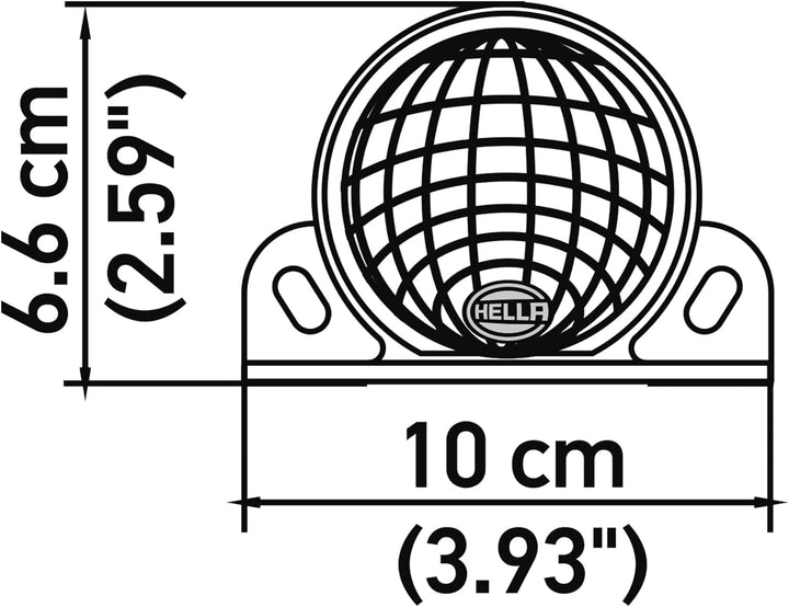HELLA Rückfahrwarner BM10 - 110dB(A) - Starkton - Gehäusefarbe: schwarz - geschraubt - Stecker: Schr