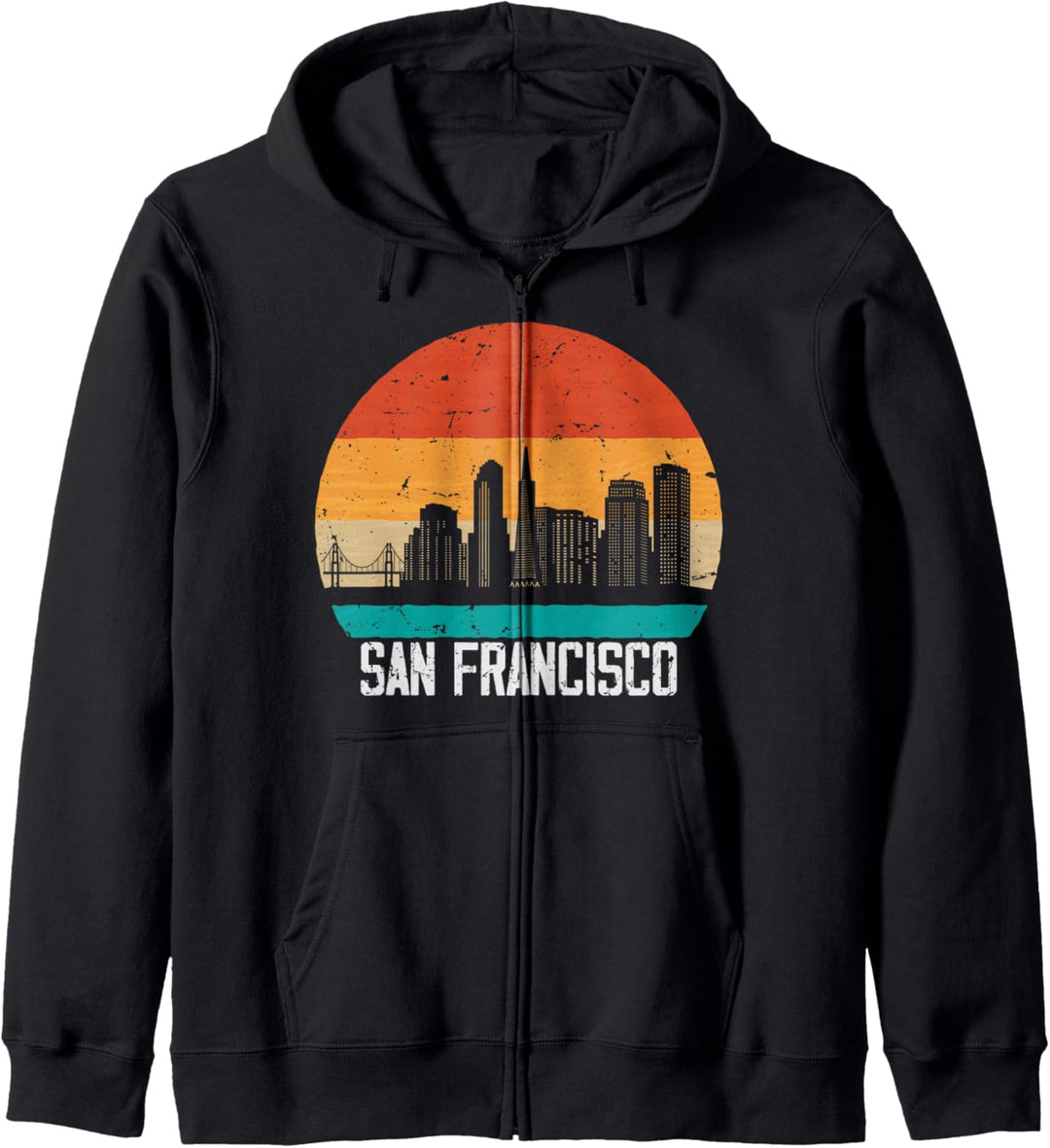 San Francisco USA Retro Vintage Skyline San Francisco Kapuzenjacke