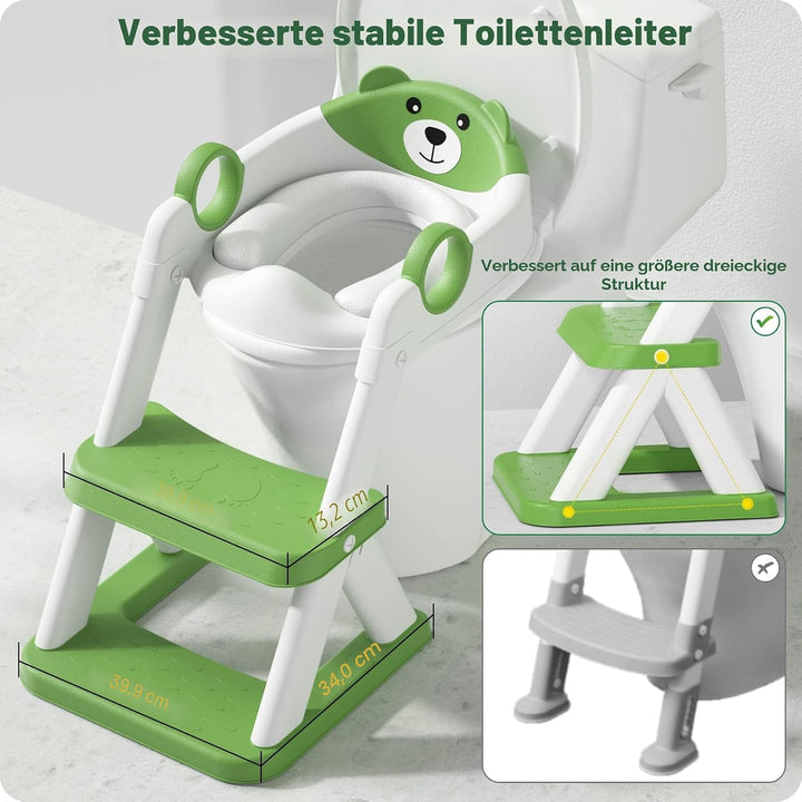 Toilettenleiter für Kinder, Upgraded Kindertoilette für Jungen und Mädchen, 2 in 1 Kind Toilettensit