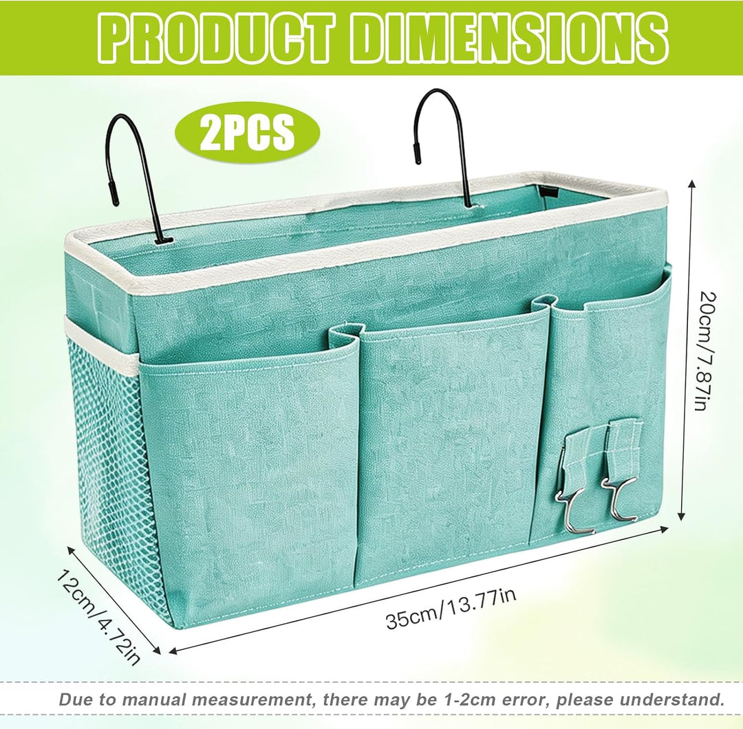 2er Set Bett Organizer zum Einhängen mit Bodenplatte – Hängeorganizer für Bett &amp; Hochbett, Hängeaufb