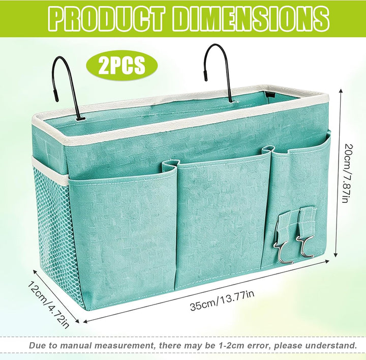 2er Set Bett Organizer zum Einhängen mit Bodenplatte – Hängeorganizer für Bett &amp; Hochbett, Hängeaufb