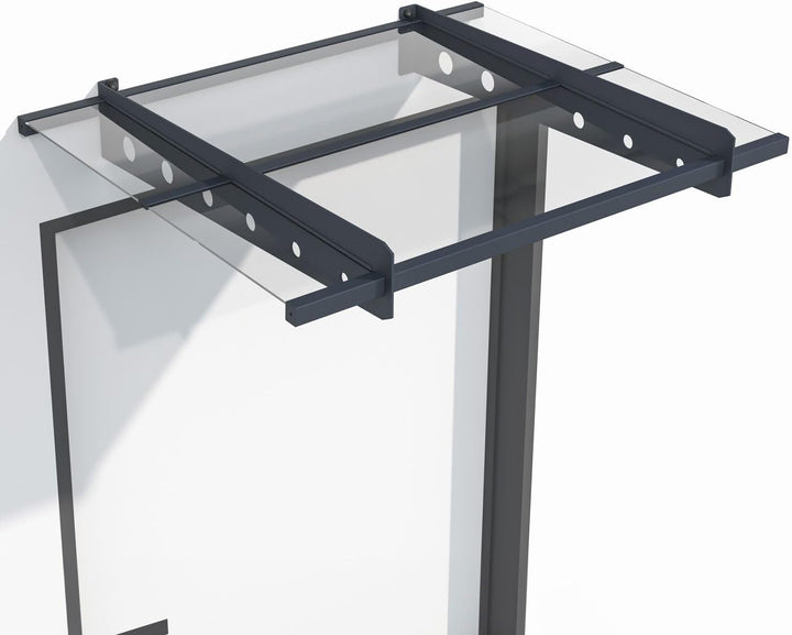 Juskys Vordach Haustür Überdachung 100x80cm aus Acrylglas & Stahl - Türvordach in Anthrazit - Dach f