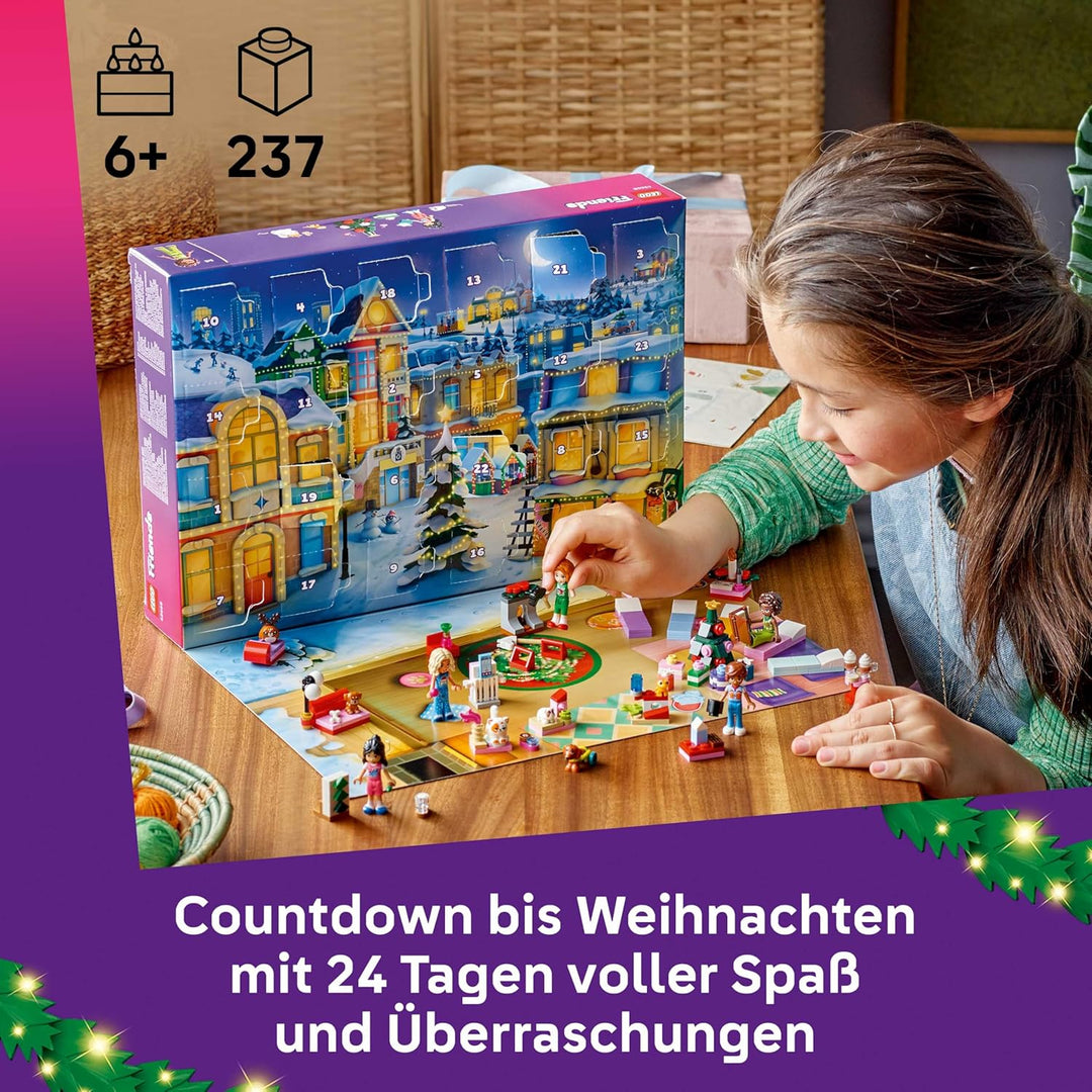 LEGO Friends Adventskalender 2025 - Weihnachten Spielzeug mit 24 Überraschungen inkl. 5 Minifiguren,