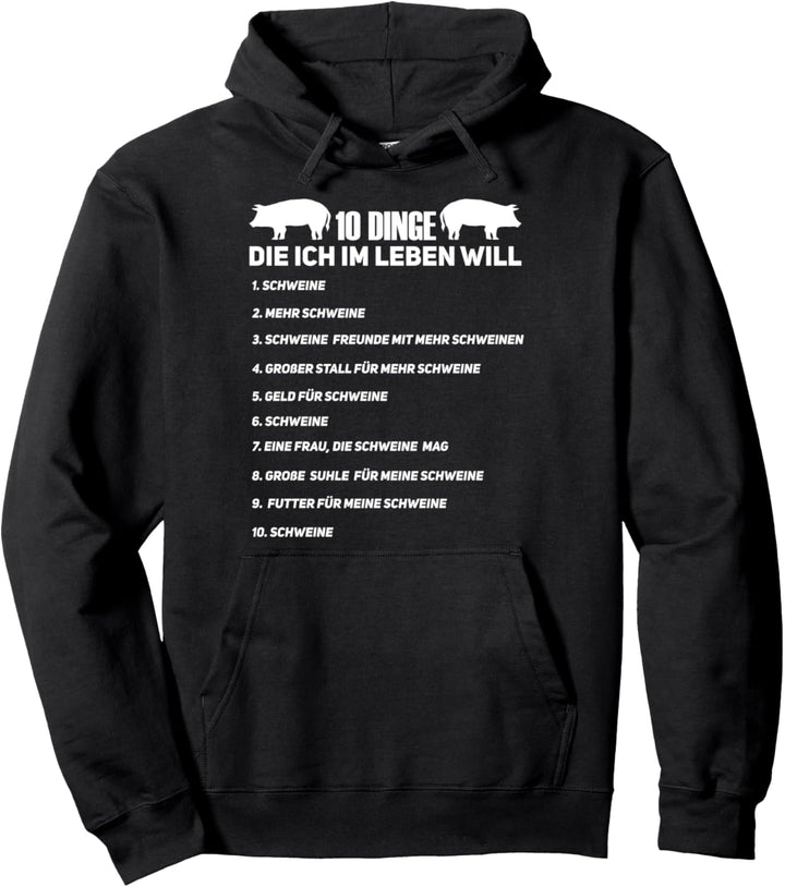 Schwein Schweine Bauer Pullover Hoodie