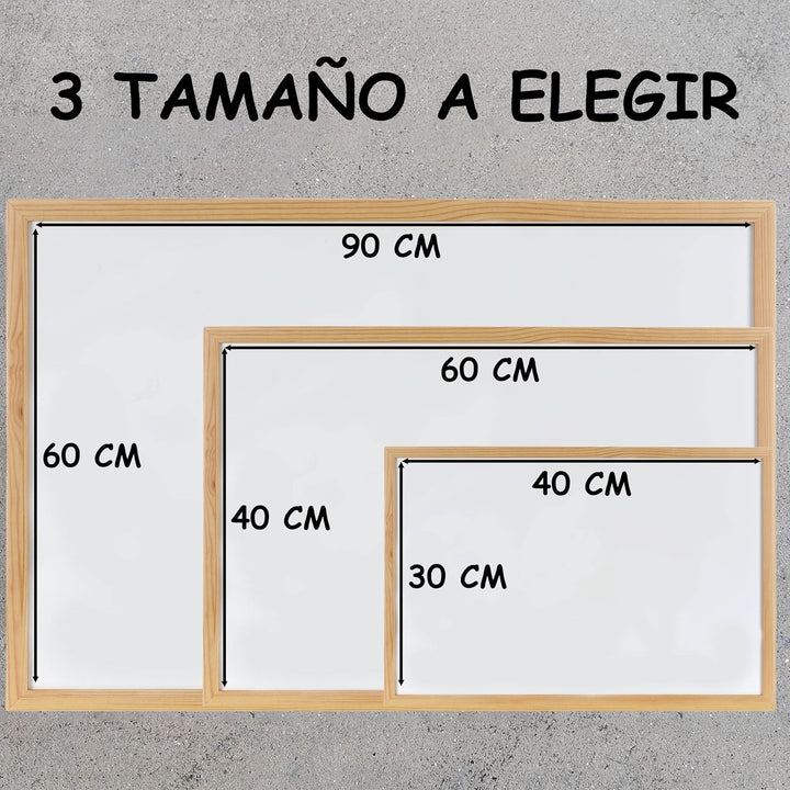 40x60cm Whiteboard mit Holzrahmen, Kreidetafel Löschbar, Weiss Tafel Schwarzer Marker, 40x60cm Weiss