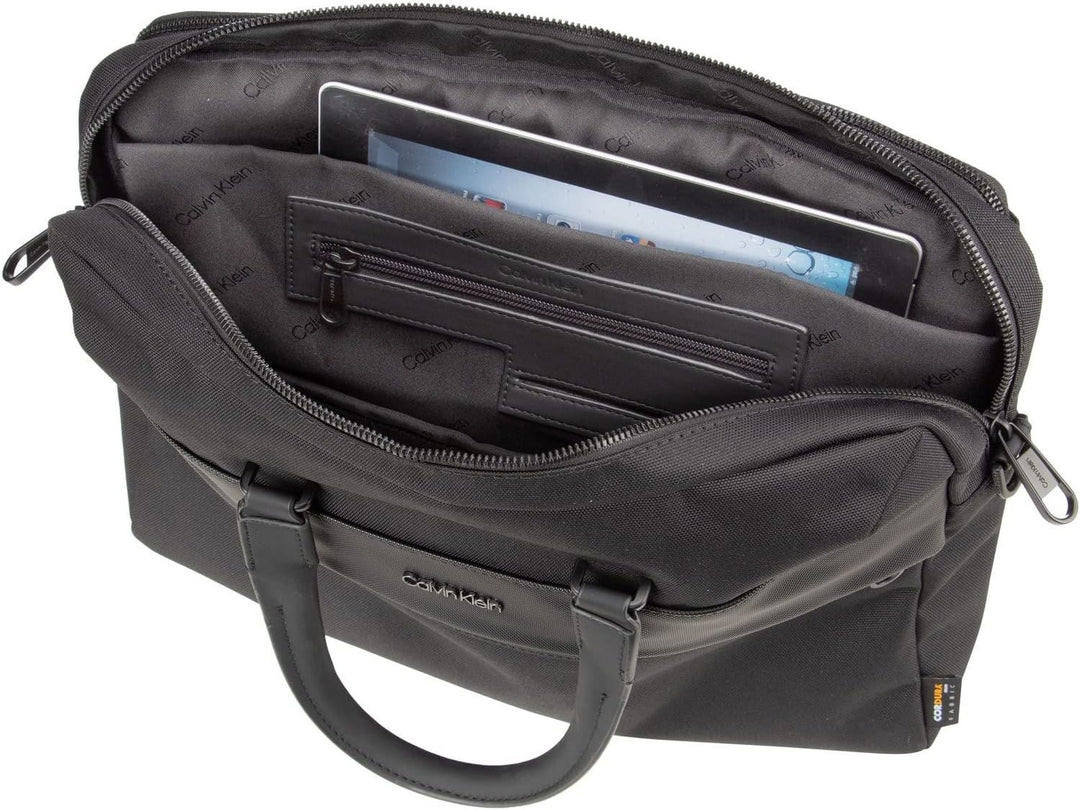 Calvin Klein Herren Remote Laptop Bag W/Sleeve Tasche, Ck Schwarz