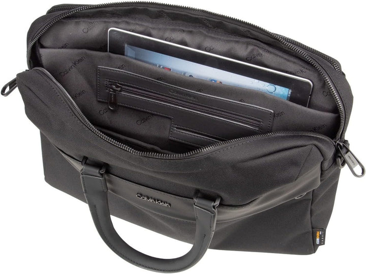 Calvin Klein Herren Remote Laptop Bag W/Sleeve Tasche, Ck Schwarz