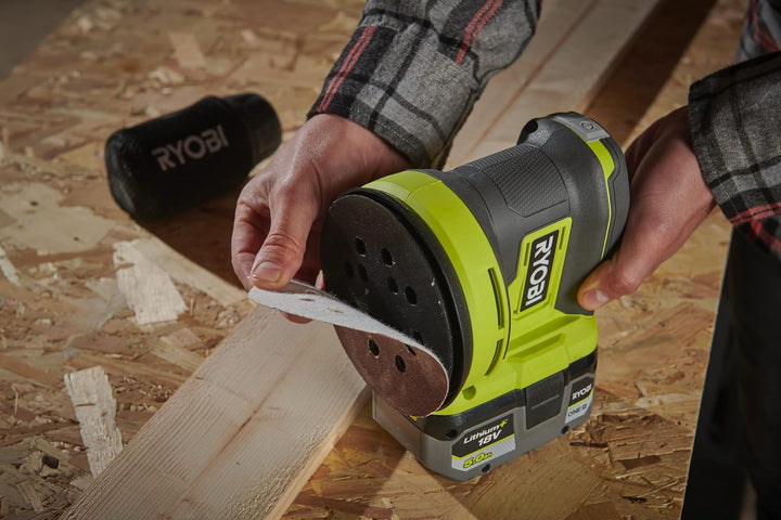 RYOBI 18 V ONE+ Akku-Exzenterschleifer RROS18-0, 125 mm Schleifteller, 2,5 mm Schwingkreis, Effizien