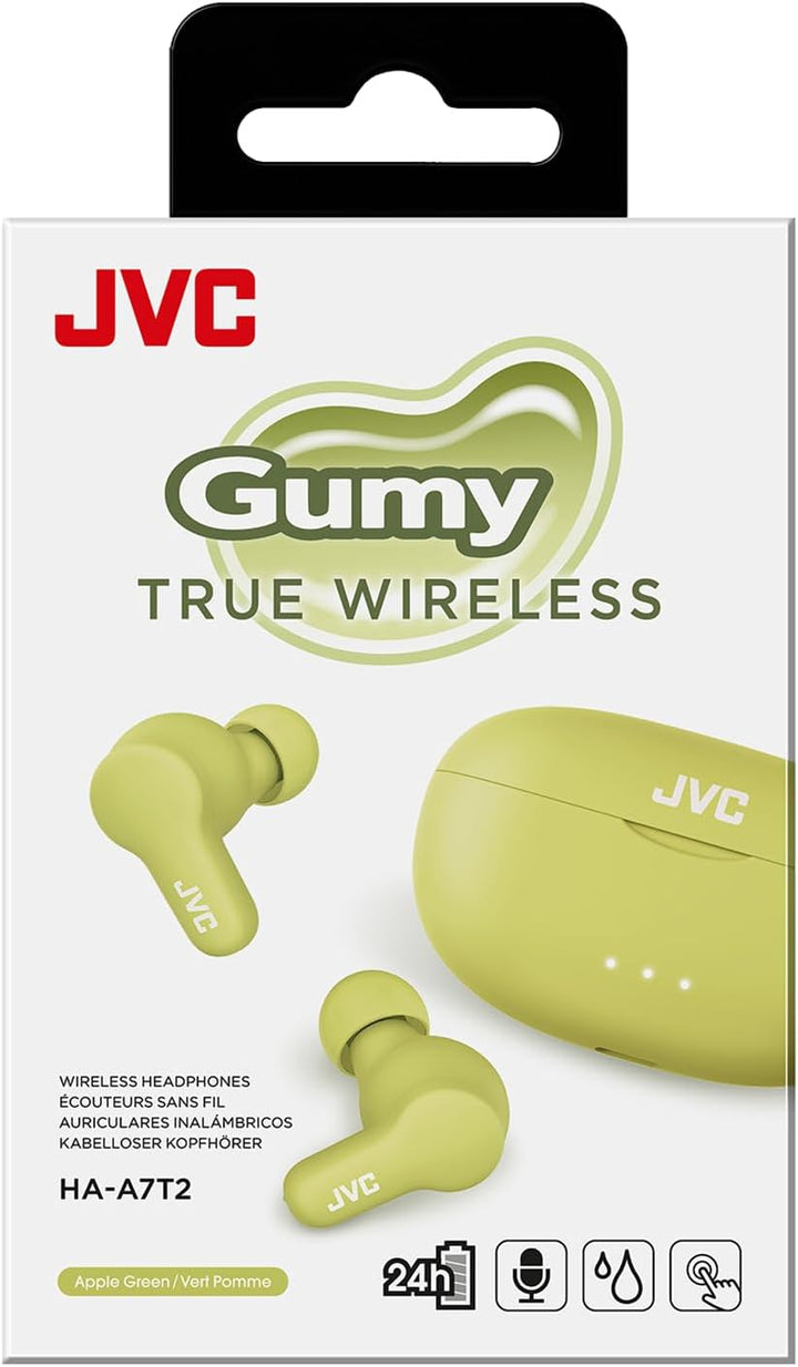 JVC HA-A7T2 Gumy Kabellose Bluetooth Kopfhörer, 24 Stunden Akku (Grün), grün