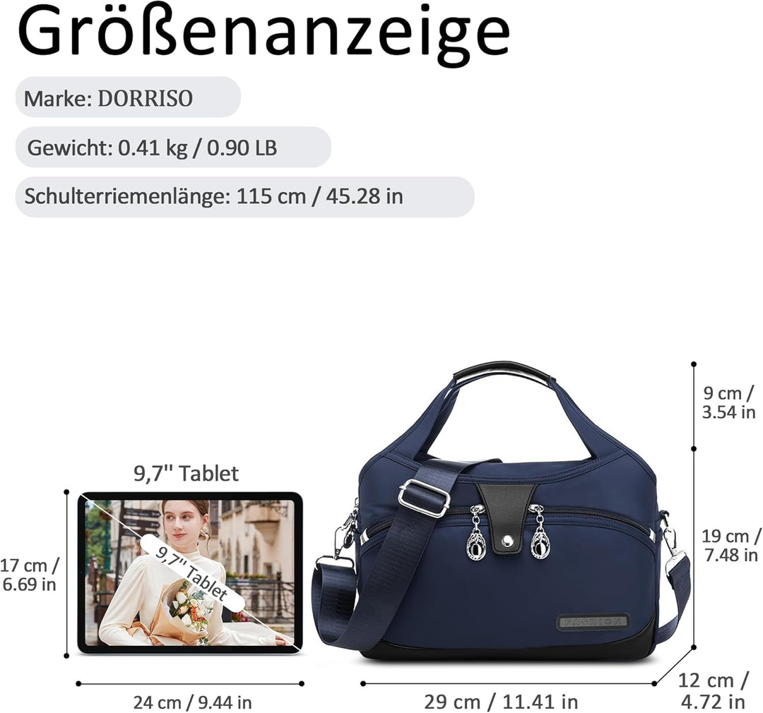 DORRISO Damen Umhängetasche Handtasche Mode Schultertasche Casual Umhängetaschen Reise Arbeit Lässig