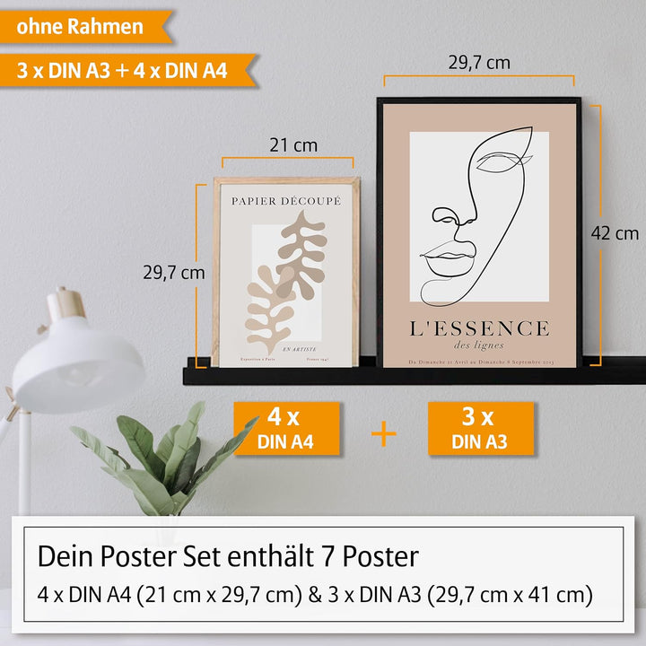 Hyggelig Home Premium Poster Set - 7 passende Bilder im stilvollen Set - Collage Wand Deko - Set Mad