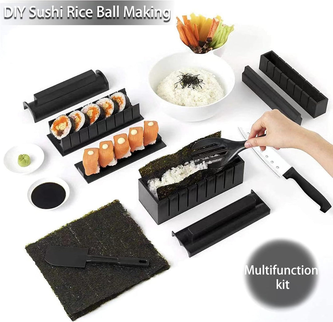Sushi Maker Kit,11pcs DIY Sushi Set Sushi Rollen Maker Komplett DIY Sushi Maker Kit mit 8 Formen,Rei