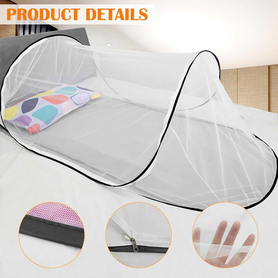 HENGBIRD Moskitonetz Reise, 200 x 80 x 56 cm Pop Up Moskitonetz Bett, Pop-Up Fliegennetzzelt Faltbar