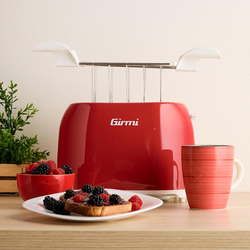 Girmi TP10 Toaster, 750 W, Edelstahlzange, 7 Kochstufen, Krümelauffangschale, automatische Abschaltu