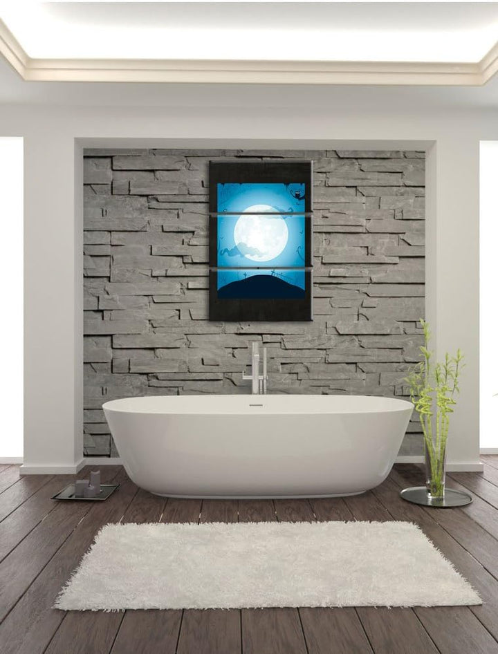 Pixxprint Schauriger Mond als Leinwandbild/Grösse: 3 Teilig (120x80) cm/Wandbild/Kunstdruck/fertig b