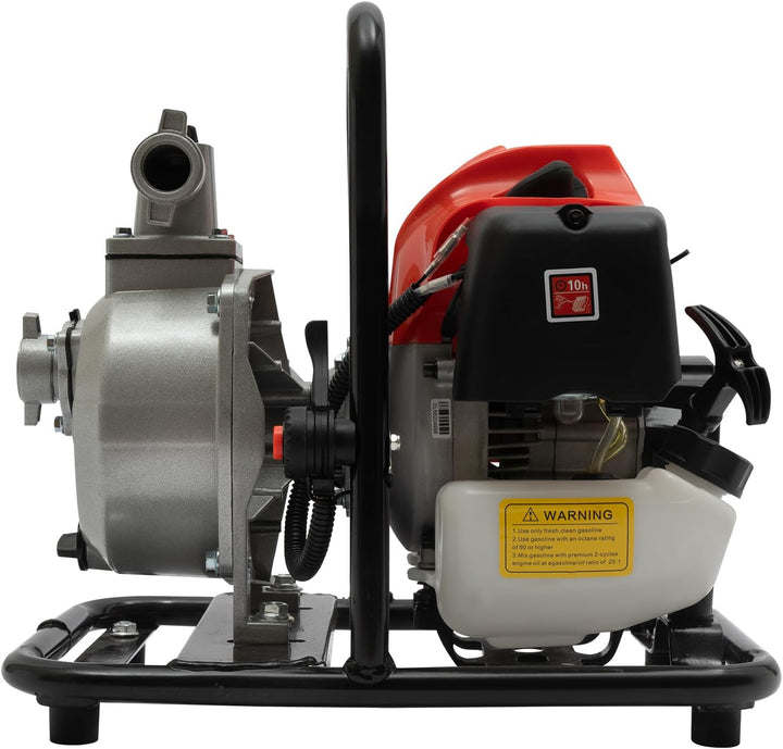 Benzin Wasserpumpe 2 Takt Motorpumpe Gartenpumpe Teichpumpe 1.5 Zoll Einlass 1.25KW 43cc Max. Hub: 8