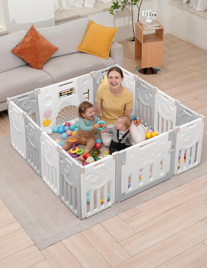 Dripex Laufstall Baby, 2 paneele, Laufgitter Baby, Baby Playpen, Laufstall in Anpassungsfähiger Form
