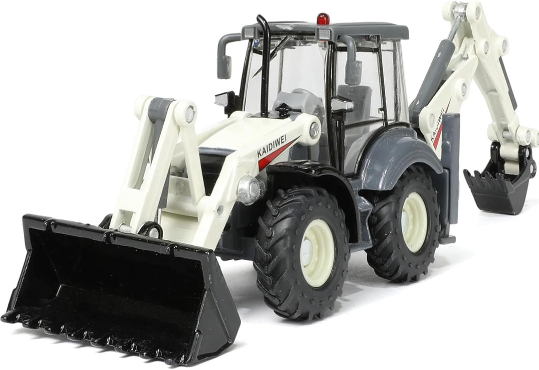 2-in-1 Bagger Spielzeug 1/50, 20cm Duplo Excavator und Frontlader Radlader Spielzeug, Minibagger Bau
