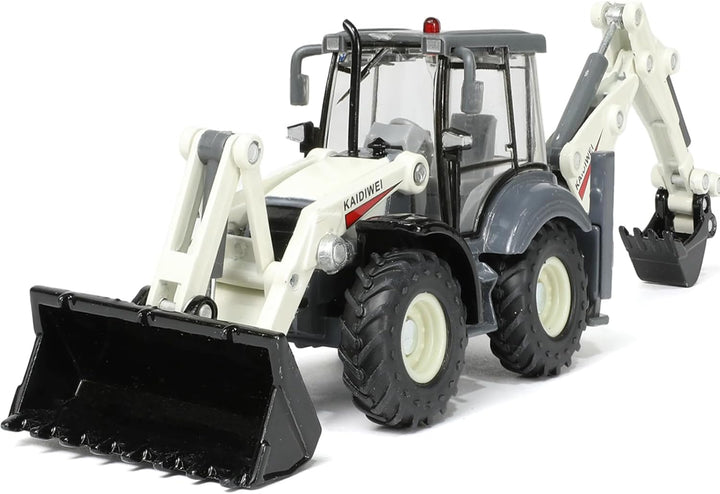 2-in-1 Bagger Spielzeug 1/50, 20cm Duplo Excavator und Frontlader Radlader Spielzeug, Minibagger Bau