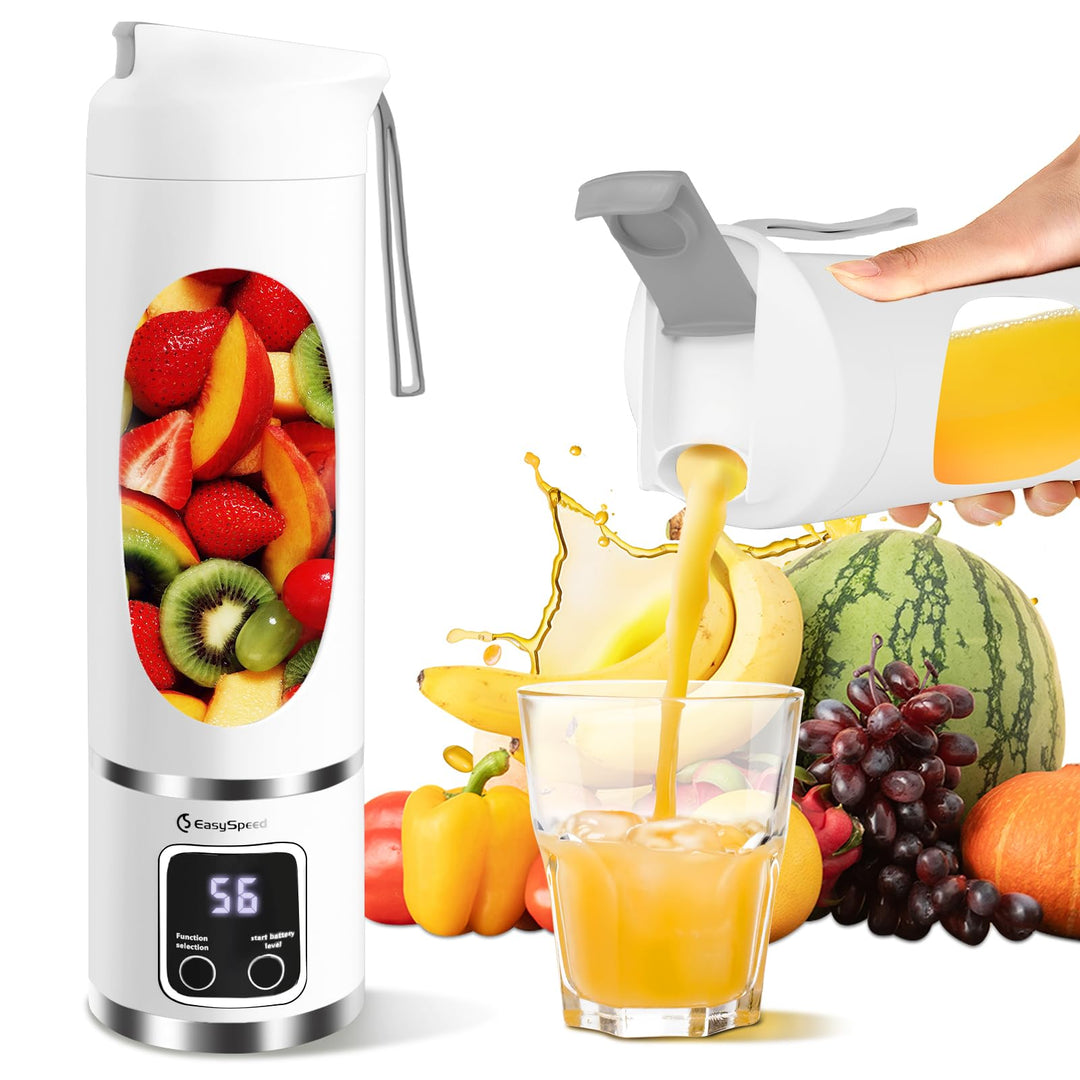 EasySpeed Tragbarer Mixer Smoothie Maker, 500ml Persönlicher Mini Entsafter Auslaufsicherem Deckel &
