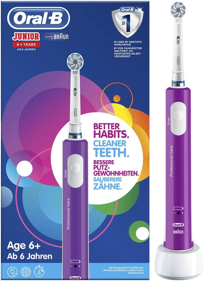 Oral-B Junior Elektrische Zahnbürste/Electric Toothbrush für Kinder ab 6 Jahren, weiche Borsten & Ti