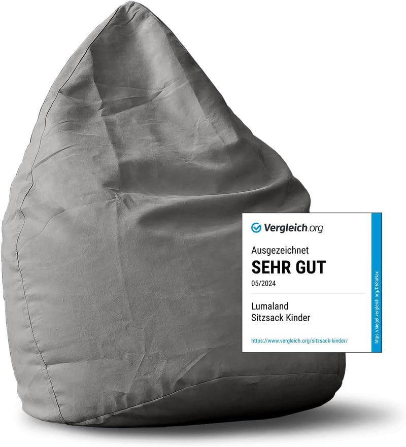 Lumaland Sitzsack Luxury 60x45cm | Microvelours Beanbag mit extra weichem & robustem Stoff | Für Erw