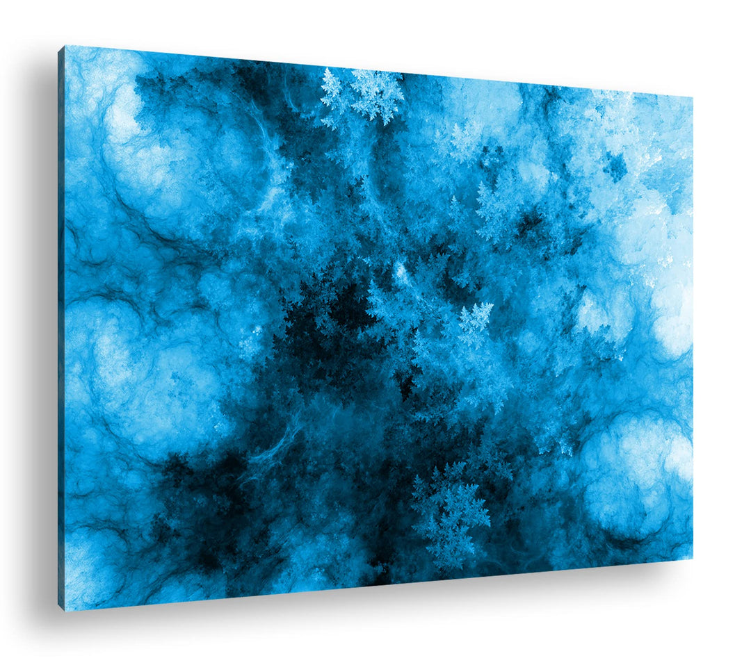 deyoli atemberaubendes Fraktal Muster in blau weiss Format 80x60 Effekt: Monocrome Blau als Leinwand