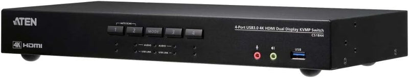 ATEN CS1844 4-Port True 4K HDMI Dual-View KVM Switch mit Audio & USB 3.0Hub