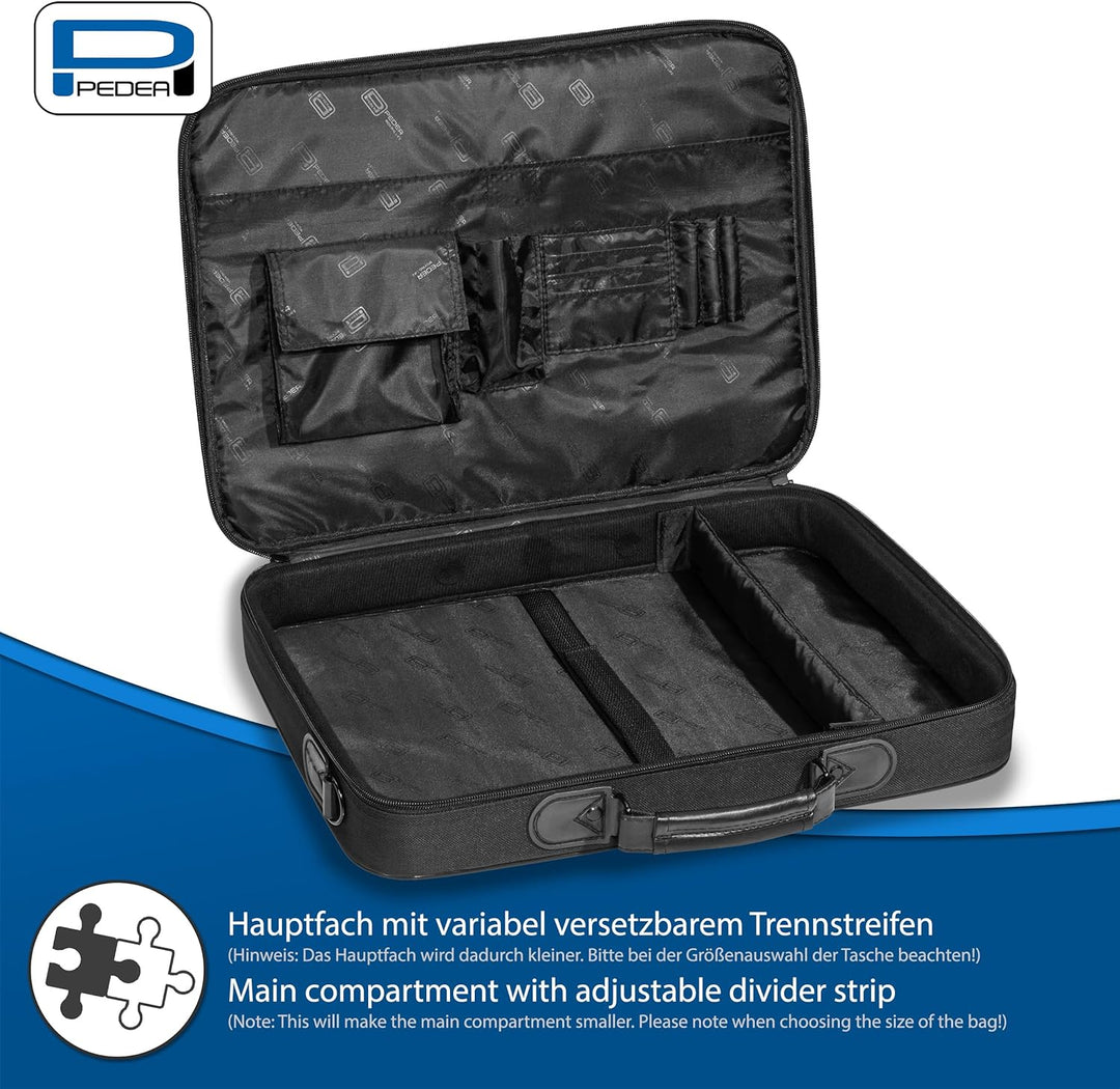 PEDEA Laptoptasche "Trendline" Umhängetasche Messenger Bag für 17,3 Zoll (43,9 cm) inkl. schnurloser