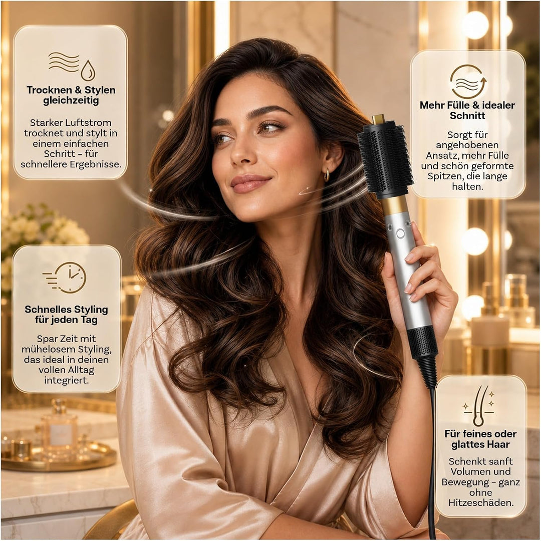 Extra Grosse Runde Volumenbürste Aufsatz für Dyson Airwrap von MMOBIEL – Rundbürste & Föhnbürste für