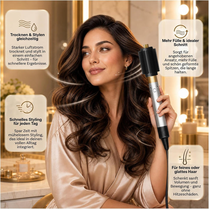 Extra Grosse Runde Volumenbürste Aufsatz für Dyson Airwrap von MMOBIEL – Rundbürste & Föhnbürste für