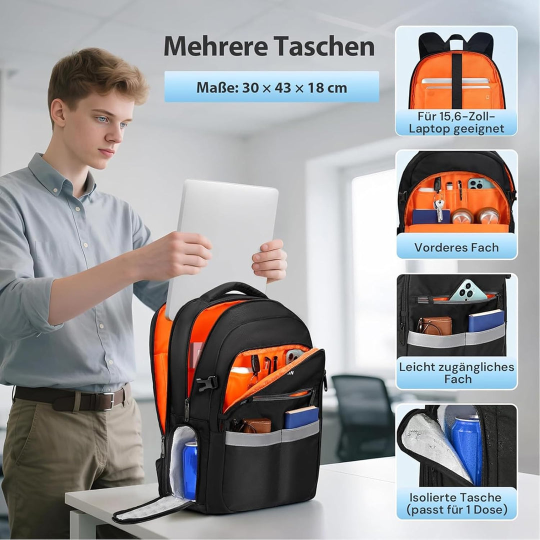 MATEIN Rucksack mit Schuhfach Abnehmbarem, Anti-Diebstahl LaptopRucksack 15,6 Zoll, Rucksack Herren