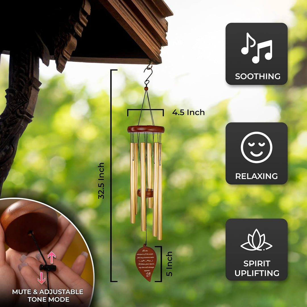 Bestes Gedenk-Windspiel für draussen – 82,5 cm Beileids-Windspiel, Gedenkgeschenke für den Verlust e
