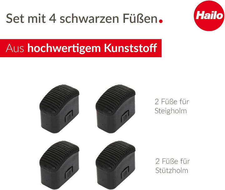 Hailo Leiter-Fuss-Set - Ersatzfüsse für Hailo Trittleitern wie L90 Step-ke, L90 und D60 StandardLine