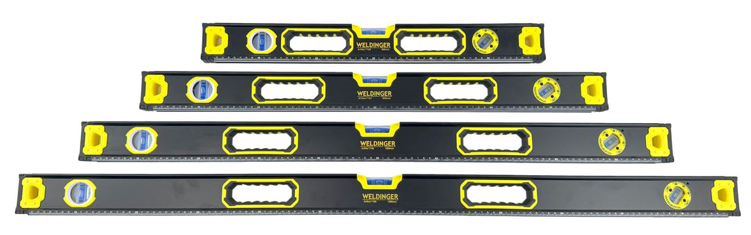 WELDINGER Wasserwaagen Set 230-1200 mm 5 Stück magnetisch Top View zwei Libellen, Wasserwaagen Set 2