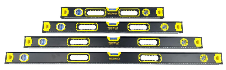 WELDINGER Wasserwaagen Set 230-1200 mm 5 Stück magnetisch Top View zwei Libellen, Wasserwaagen Set 2