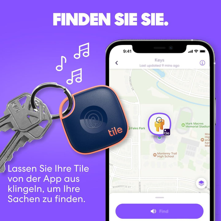 Tile by Life360 Mate - Bluetooth-Tracker, Schlüssel- und Gegenstandsfinder für Schlüssel, Taschen un