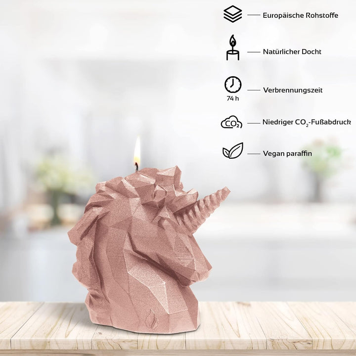 Candellana Handmade Unicorn Low-Poly Kerze Geschenk- Lustig - Dekorative Kerze - Home Décor - Gesche