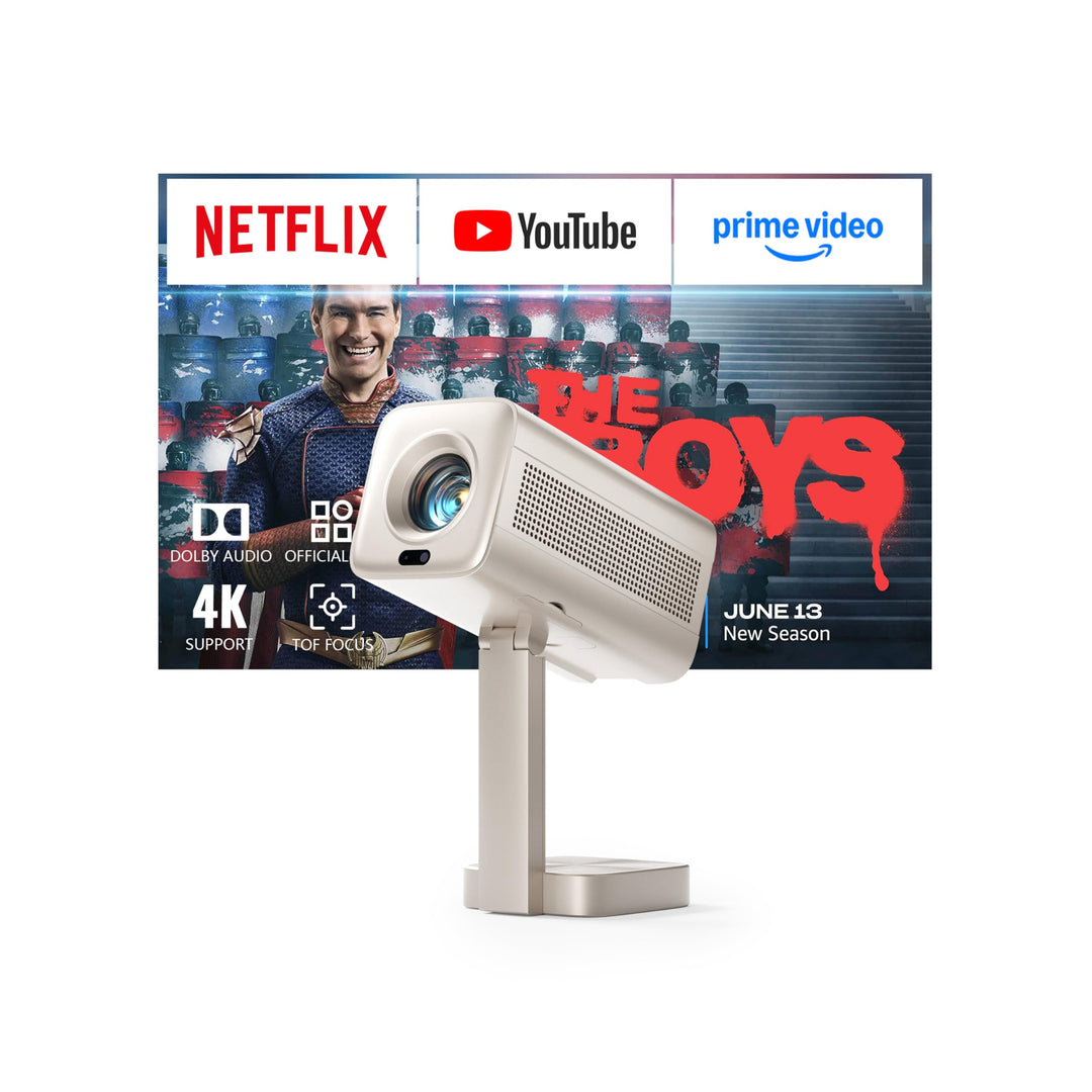 Smart Mini Beamer 4k Heimkino[Integrierte Netflix-App &amp; 30000 Lumen] VOPLLS Verbesserte Version TOF